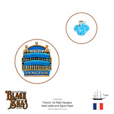 French 1st rate Vengeur back plate and figure head